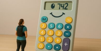 Mujer calculadora perdida de peso rucking